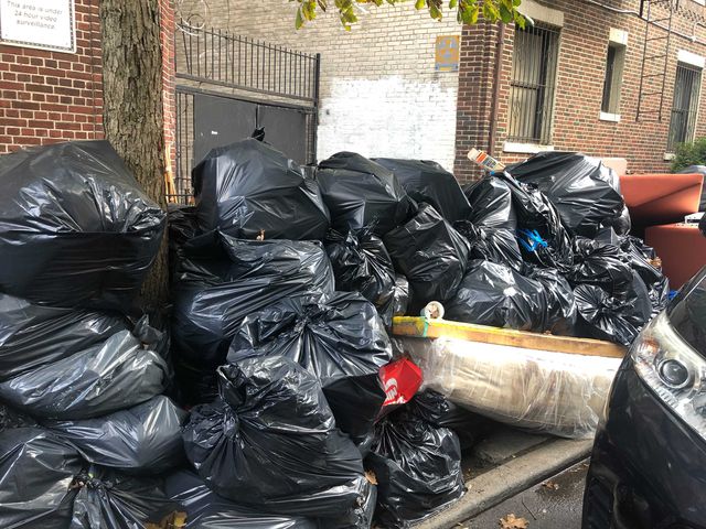 Garbage in Brooklyn's Flatbush neighborhood, October 31st, 2021.
